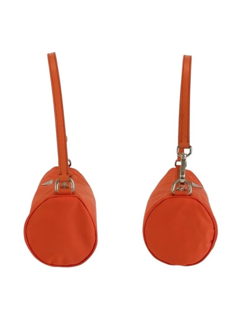 Prada Tessuto Orange Silver Nylon Handbag Pouch